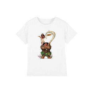 Moana Childrens/Kids Maui Moana Stacked T-Shirt / White